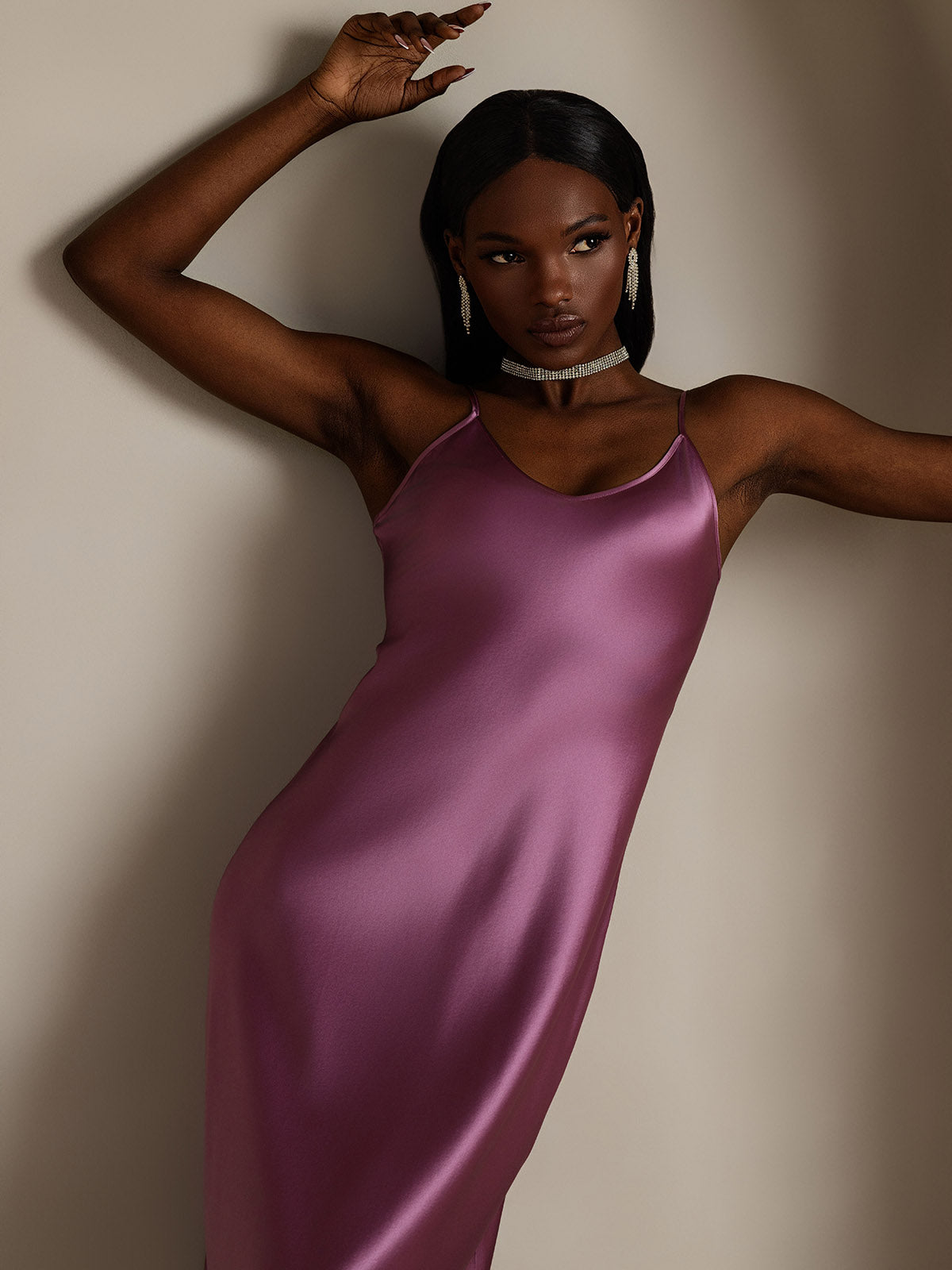 [Mörklila] SilkSilky-SE Rent Silke Dress 008