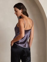 [Lila Grå] SilkSilky-SE Spaghetti Strap V Neck Cami Toppar 002