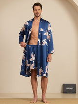 [Mörkblå] SilkSilky-SE 19Momme Long Sleeve Mens Pajamas 003