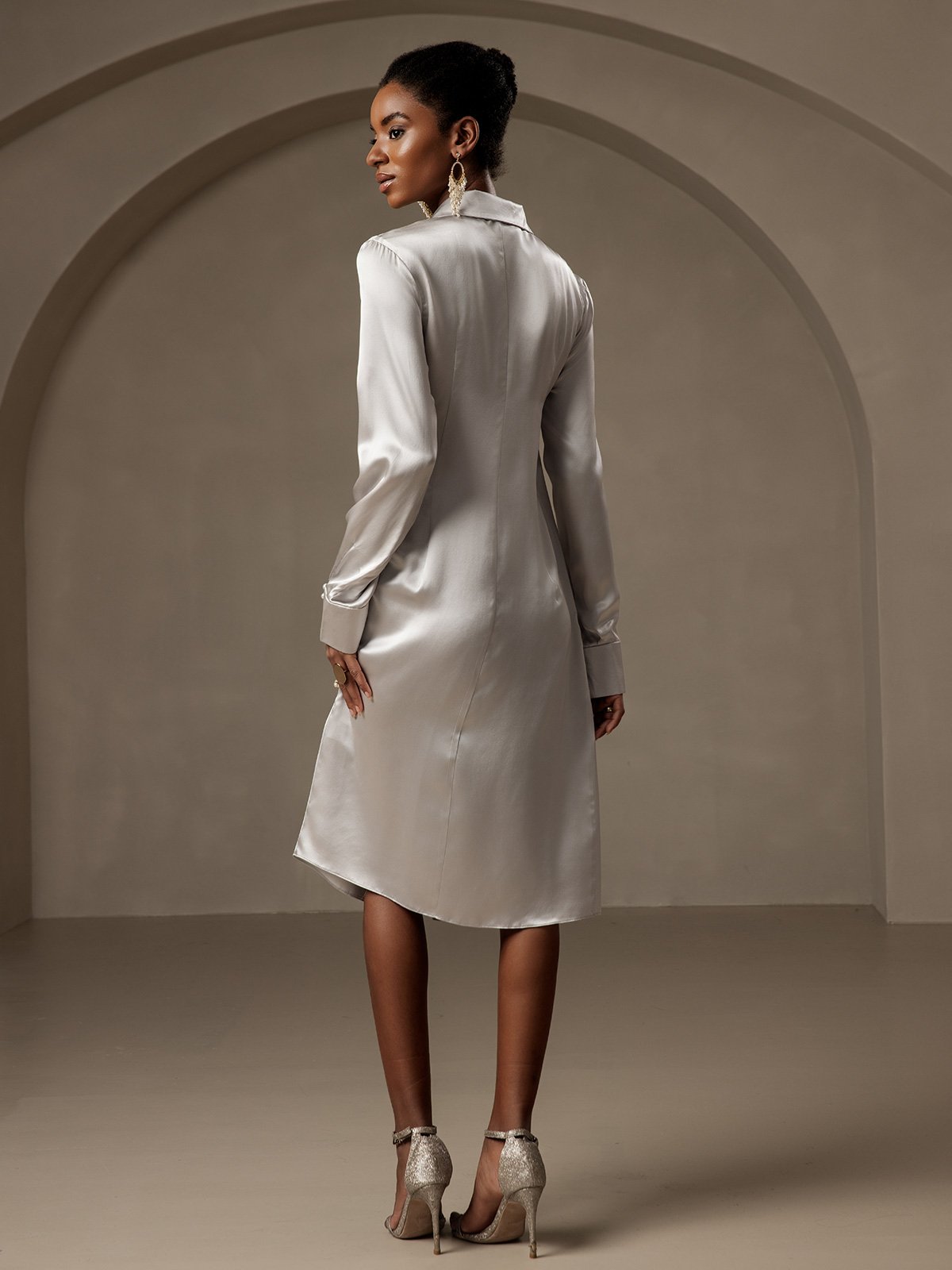 [Silver] SilkSilky-SE 19Momme Silke Dress 002