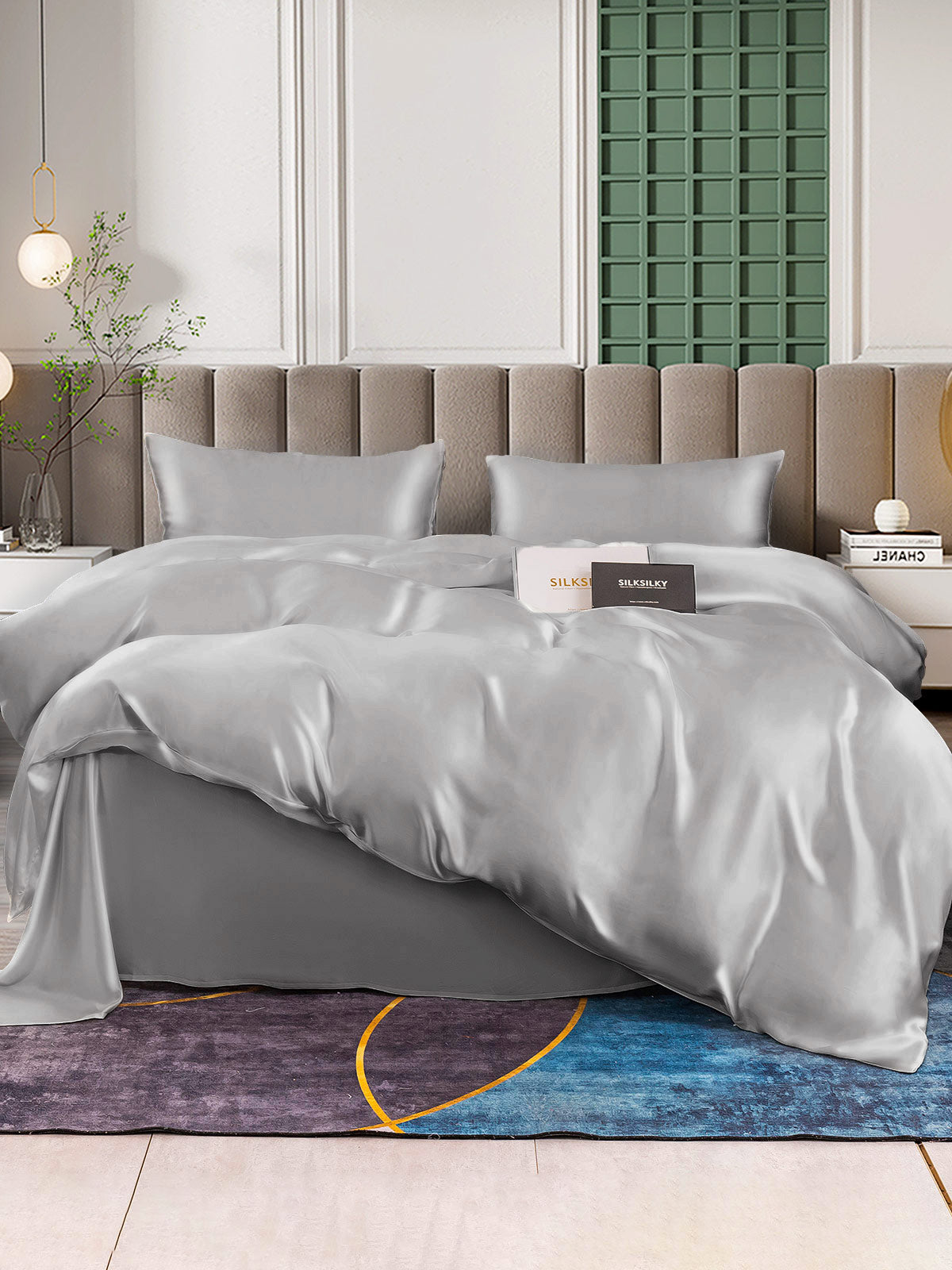 [Silver] SilkSilky-SE 25Momme Rent Silke Bedding Set 002