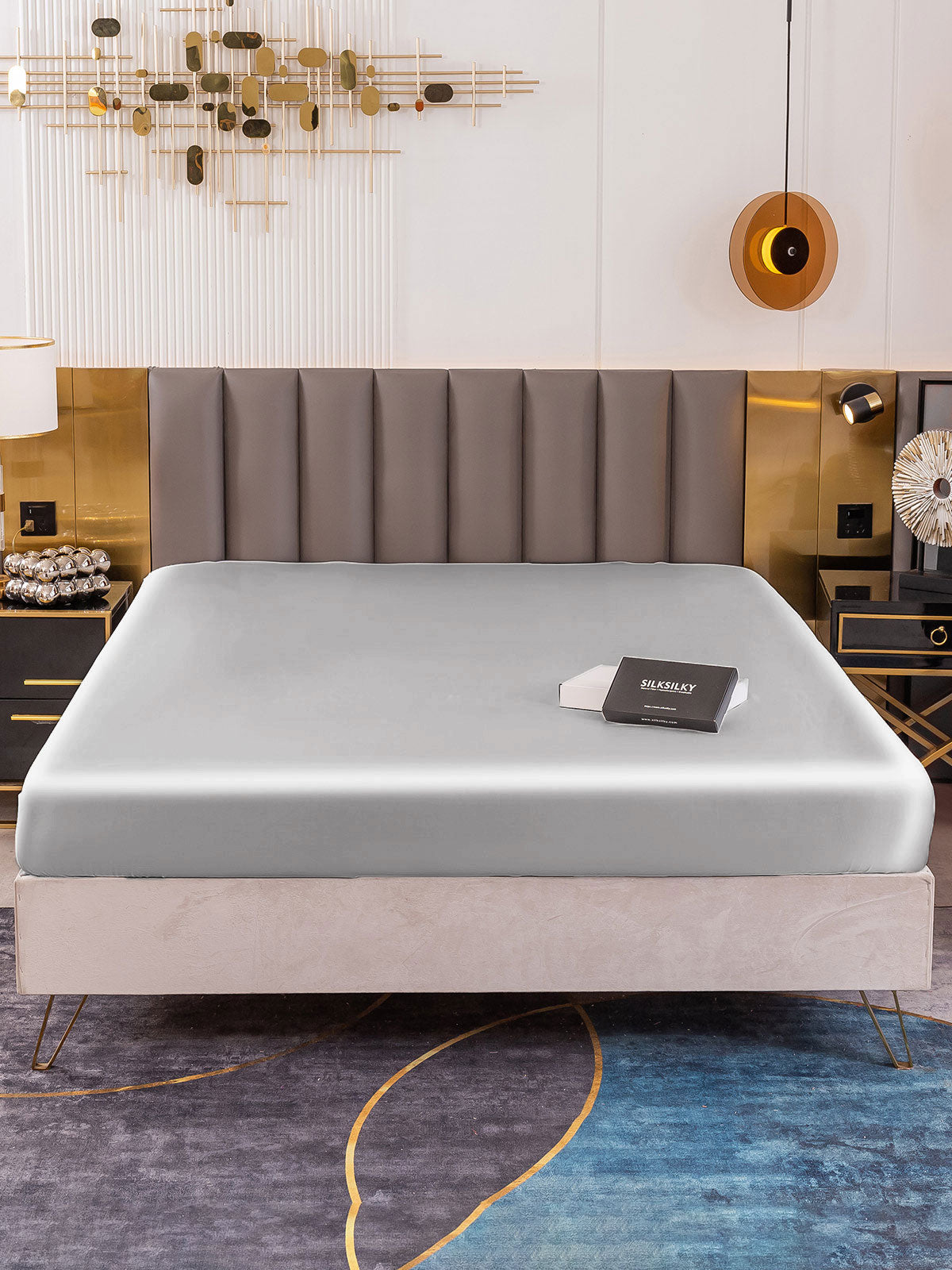 [Silver] SilkSilky-SE 22Momme Rent Silke Sheet 001,