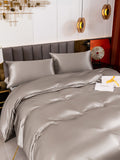 SilkSilky SE 19Momme Rent Silke Bedding Set Grå 005