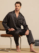 [Svart Kedja] SilkSilky-SE Long Sleeve Lapel Collar Herr Pyjama 001