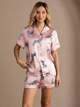 [Rosa Zebra] SilkSilky-SE Short Sleeve Lapel Collar Dam Pyjama 001