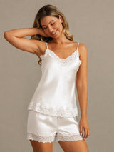 [Vit] SilkSilky-SE Spaghetti Strap V Neck Camisole Set 001