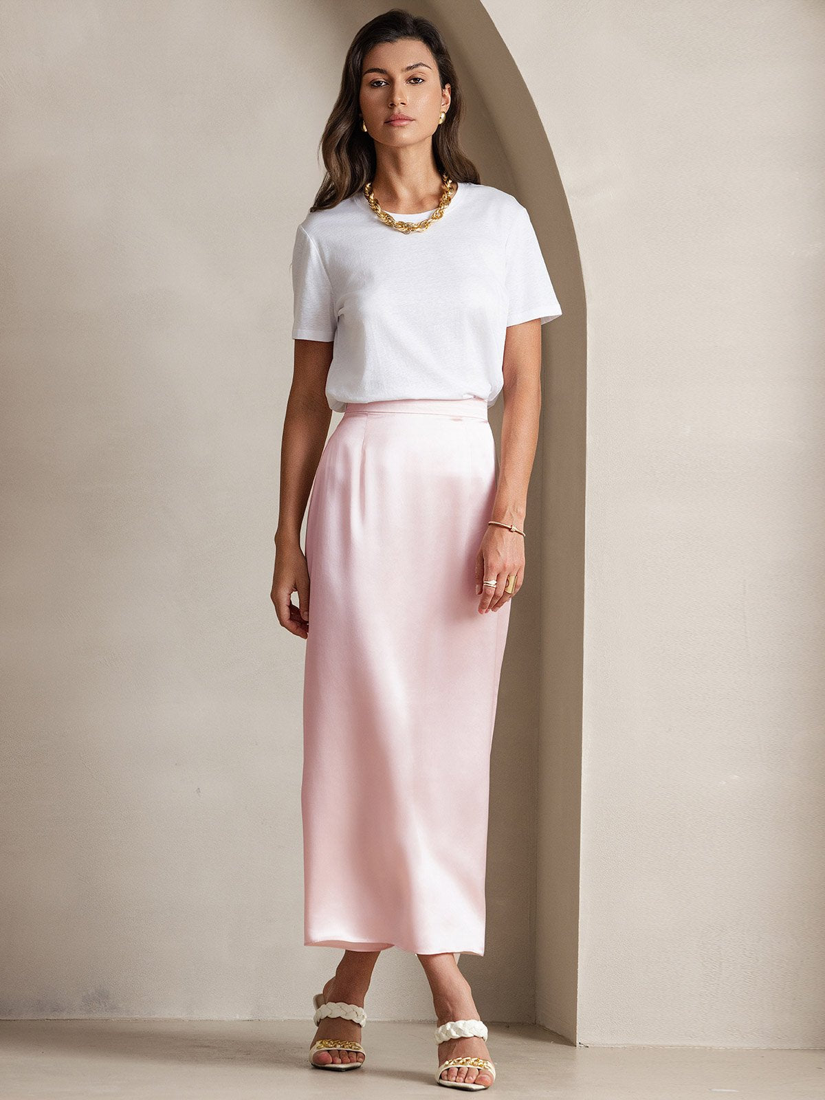 [Rosa] SilkSilky-SE 19Momme Silke Skirt 005