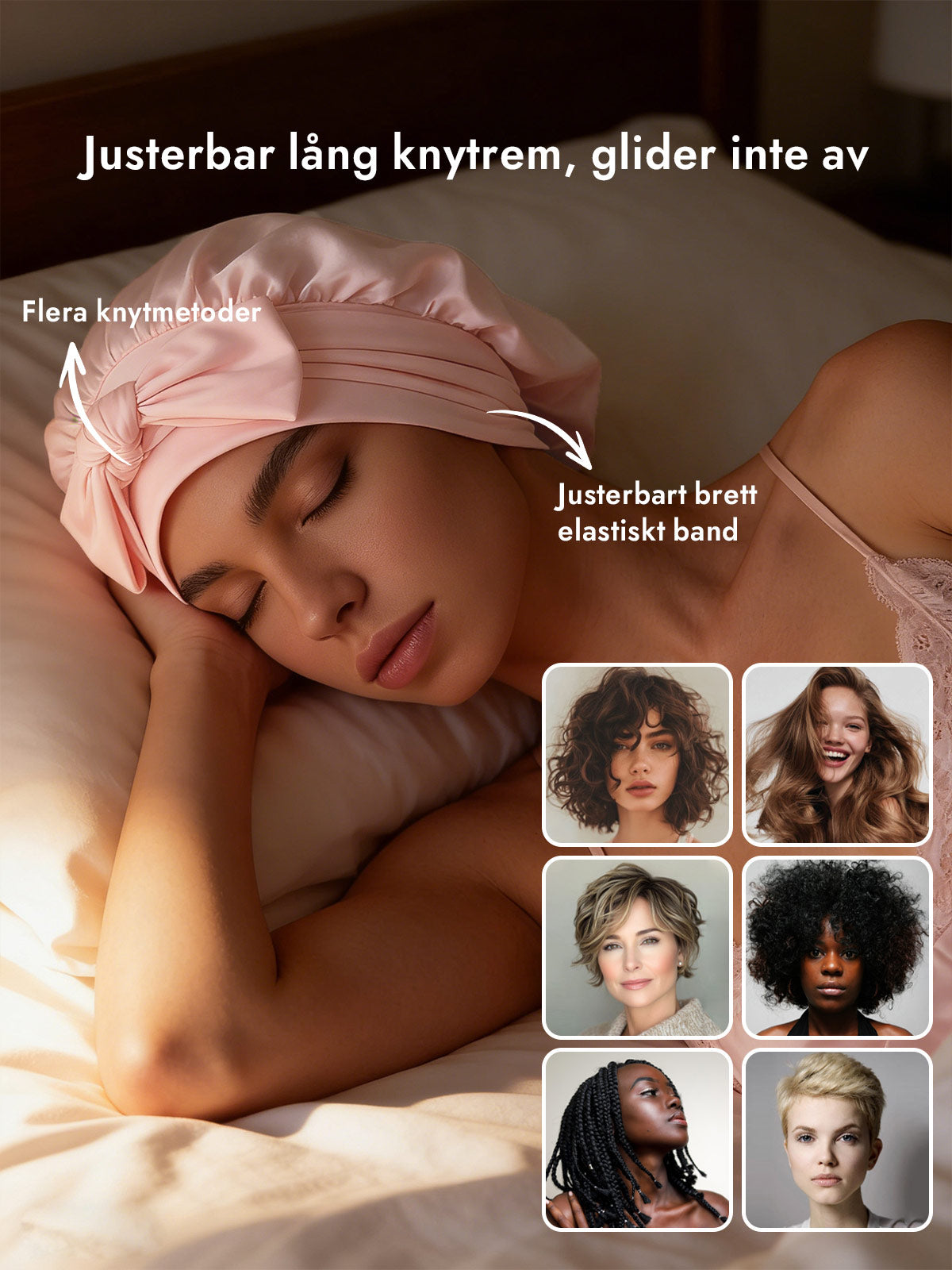 [Ljusrosa] SilkSilky-SE Rent Silke Sleep Cap 004