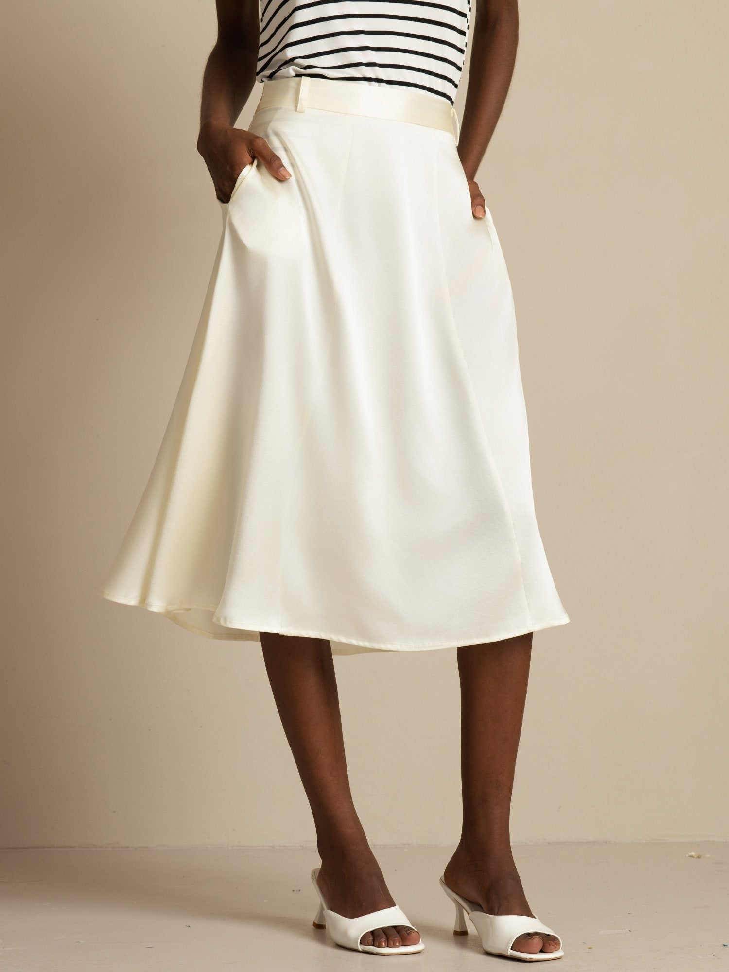 [Elfenben] SilkSilky-SE 19Momme Silke Skirt 001