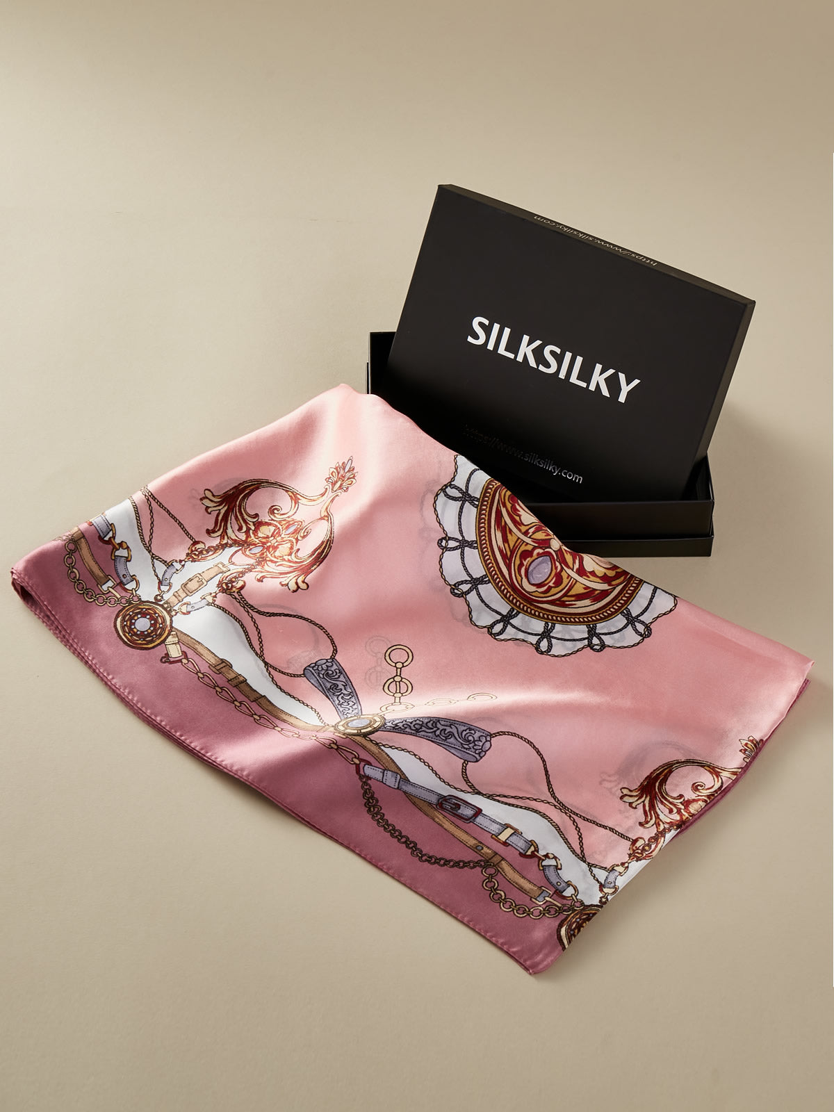 SilkSilky SE Rent Silke Scarf Rosa 001