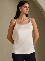 [Beige] SilkSilky-SE Spaghetti Strap Cami Toppar 001