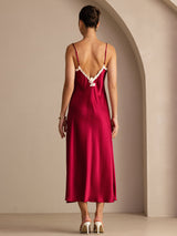 [Vin] SilkSilky-SE Spaghetti Strap V Neck Klänning 002