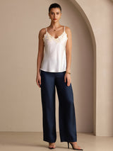 [Vit] SilkSilky-SE Spaghetti Strap V Neck Cami Toppar 006