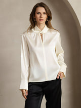 [Elfenben] SilkSilky-SE 19Momme Silke Womens Shirt 001