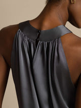 [Mörkgrå] SilkSilky-SE Sleeveless Halter Dam T-Shirt 004