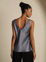[Mörkgrå] SilkSilky-SE Sleeveless V Neck Cami Toppar 002