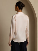 [Ljusrosa] SilkSilky-SE Long Sleeve Lapel Collar Damskjorta 002