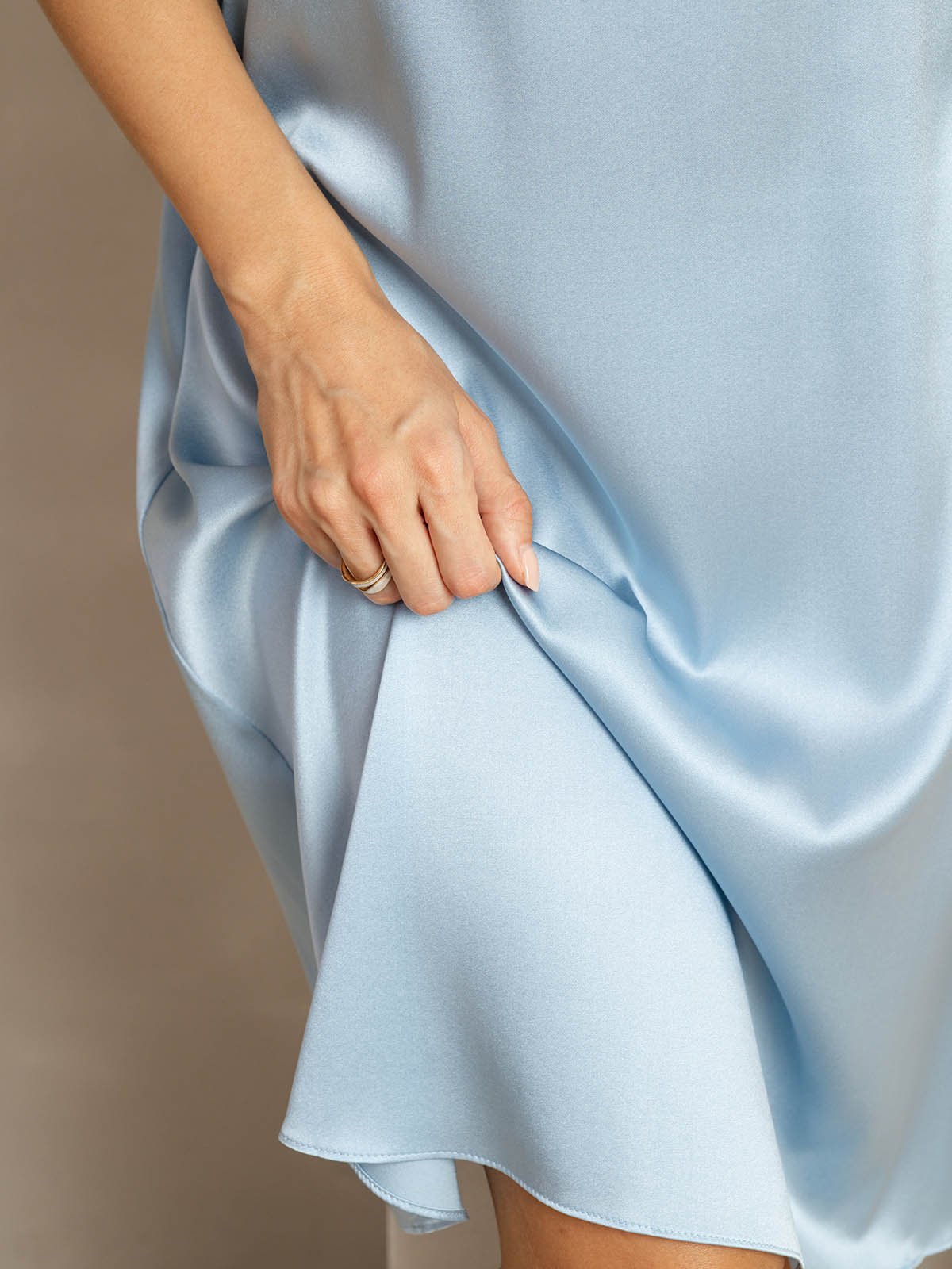 [Gråblå] SilkSilky-SE 19Momme Silke Dress 007