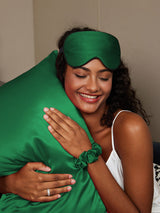 [Mörkgrön] SilkSilky-SE 19Momme Rent Silke Pillowcase Set 003