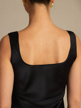 [Svart] SilkSilky-SE Sleeveless Cami Toppar 007