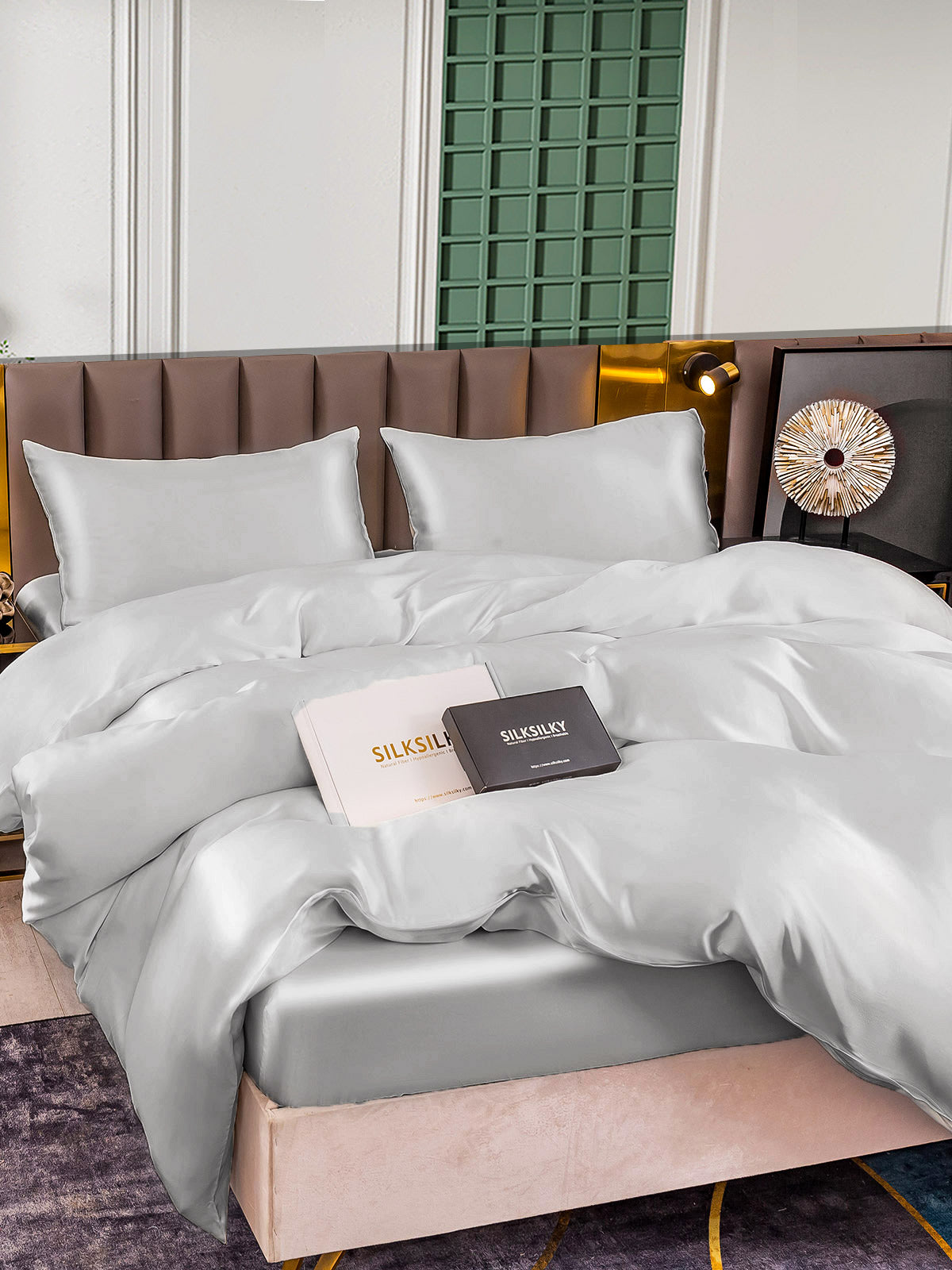 [Silver] SilkSilky-SE 25Momme Rent Silke Bedding Set 002