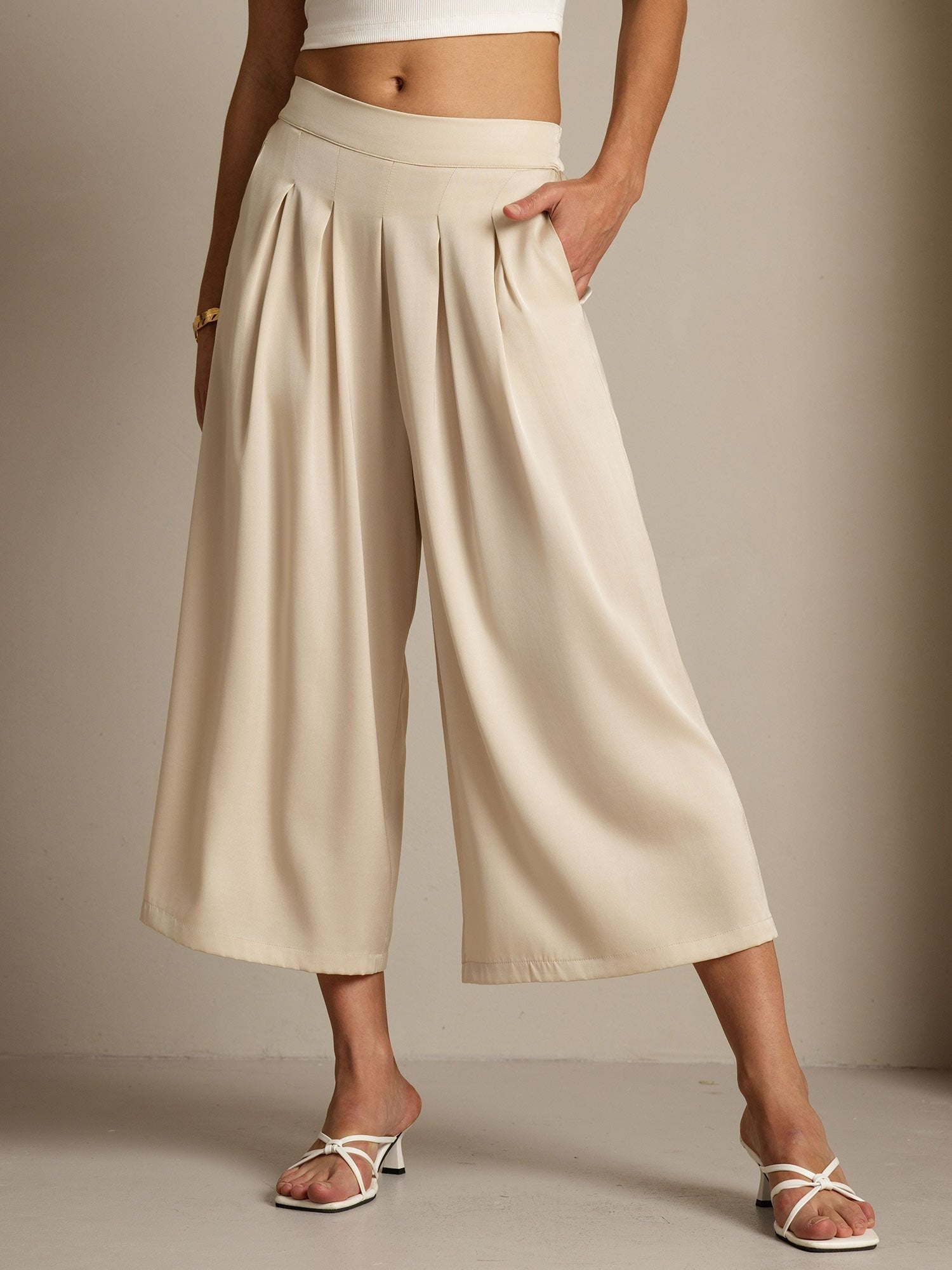 [Beige] SilkSilky-SE 19Momme Silke Womens Pants 003