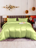 SilkSilky SE 19Momme Rent Silke Bedding Set Mintgrön 005