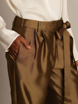 [Brons] SilkSilky-SE 32Momme Silk-Wool Blend Womens Pants 004