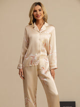 [Champagne] SilkSilky-SE Long Sleeve Lapel Collar Dam Pyjama 004