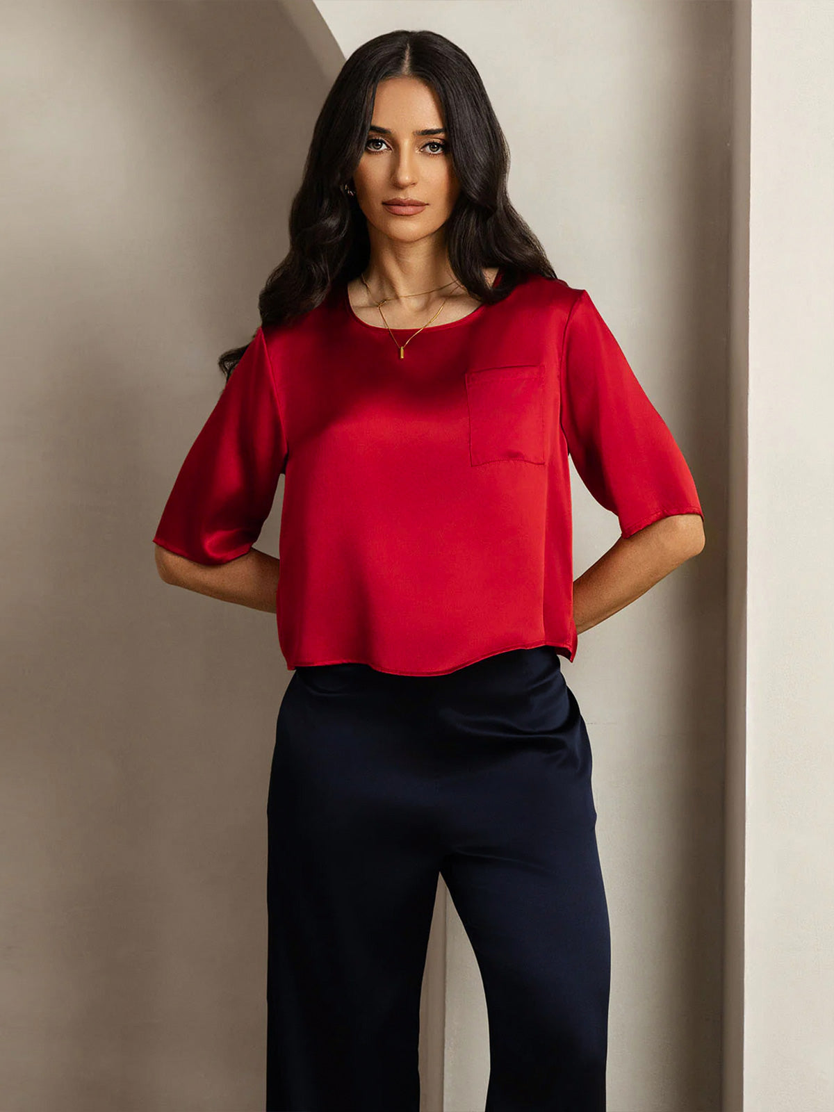 [Mörkröd] SilkSilky-SE Rent Silke Womens T-Shirt 001