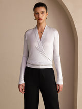 [Grå] SilkSilky-SE Long Sleeve Damblusar 001