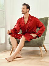 [Vin] SilkSilky-SE Rent Silke 3/4 Ärm Mens Robe 006