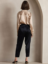 [Champagne] SilkSilky-SE Long Sleeve Lapel Collar Damskjorta 004