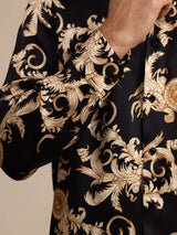 [Svart Drake] SilkSilky-SE Long Sleeve Lapel Collar Herrskjorta 007
