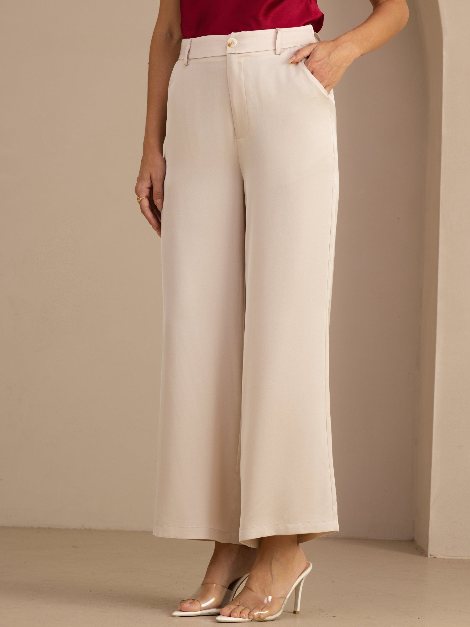 [Beige] SilkSilky-SE Womens Pants 001