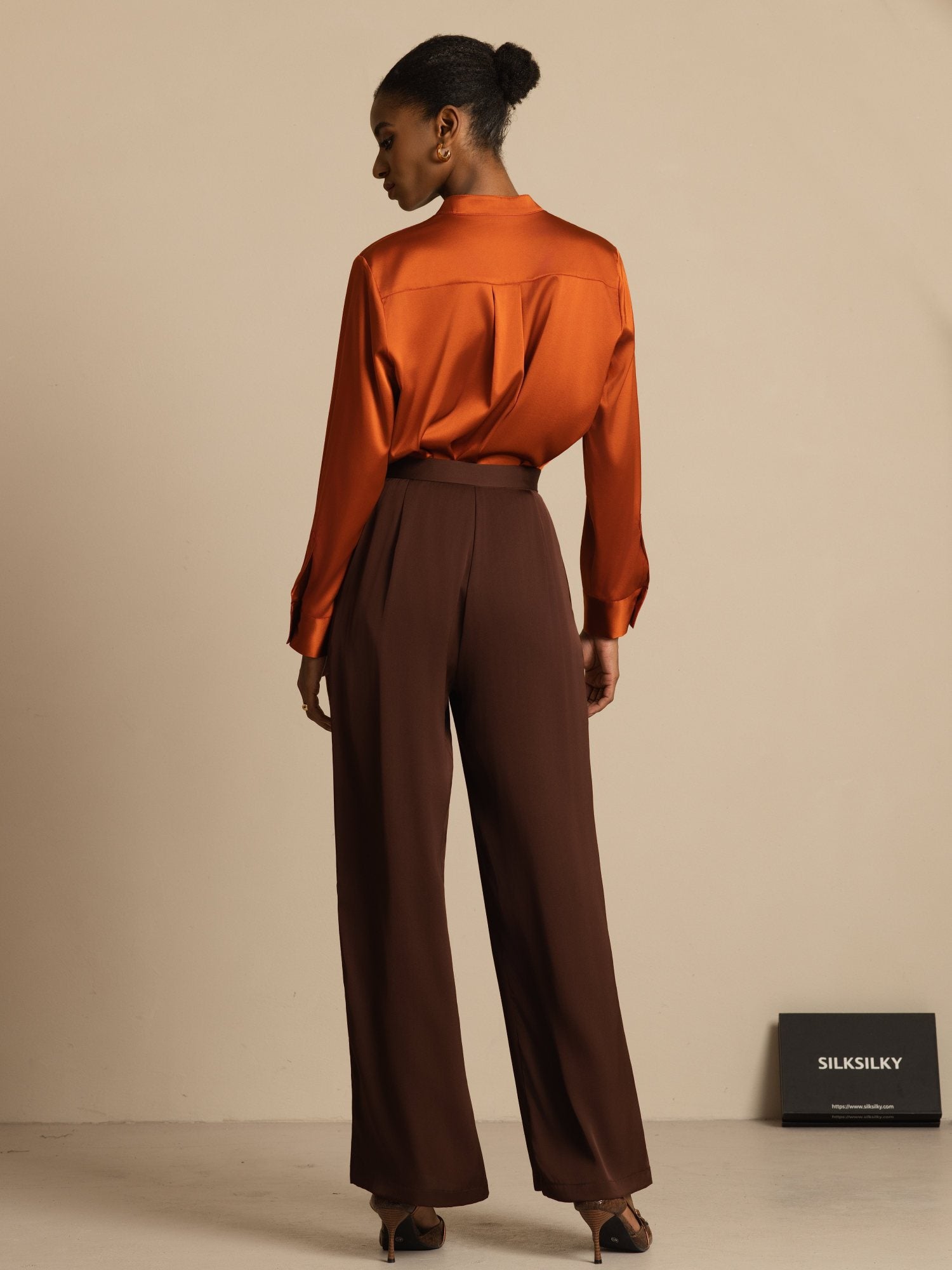 [MörkChoklad] SilkSilky-SE 19Momme Silke Womens Pants 002