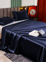 [Mörkblå] SilkSilky-SE 25Momme Rent Silke Bedding Set 004