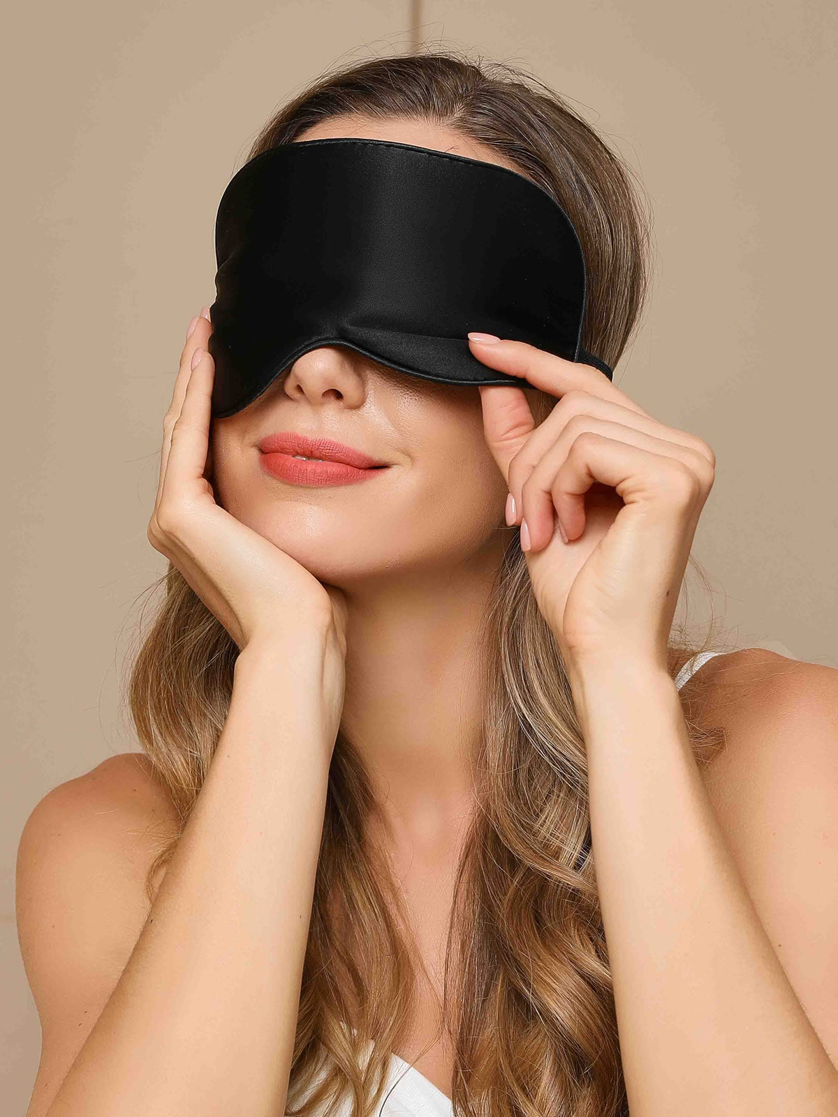 [Svart] SilkSilky-SE 19Momme Rent Silke Eye Mask 004
