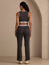 [Grå] SilkSilky-SE Sleeveless Crew Neck Women's Outfit Sets 002