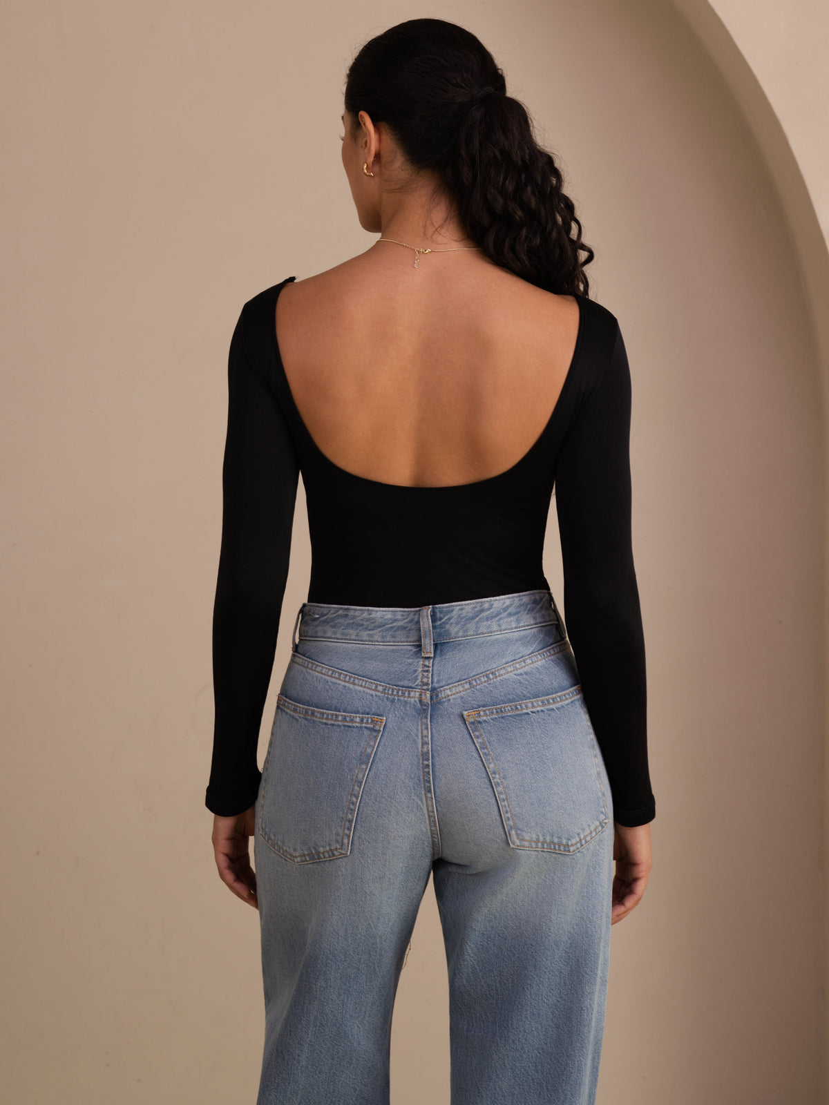 [Svart] SilkSilky-SE Long Sleeve Womens T-Shirt 002