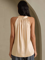 [Champagne] SilkSilky-SE Sleeveless Halter Dam T-Shirt 002