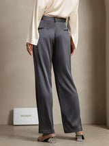 [Mörkgrå] SilkSilky-SE 19Momme Silke Womens Pants 006,