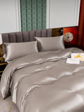 SilkSilky SE 25Momme Rent Silke Bedding Set Grå 004