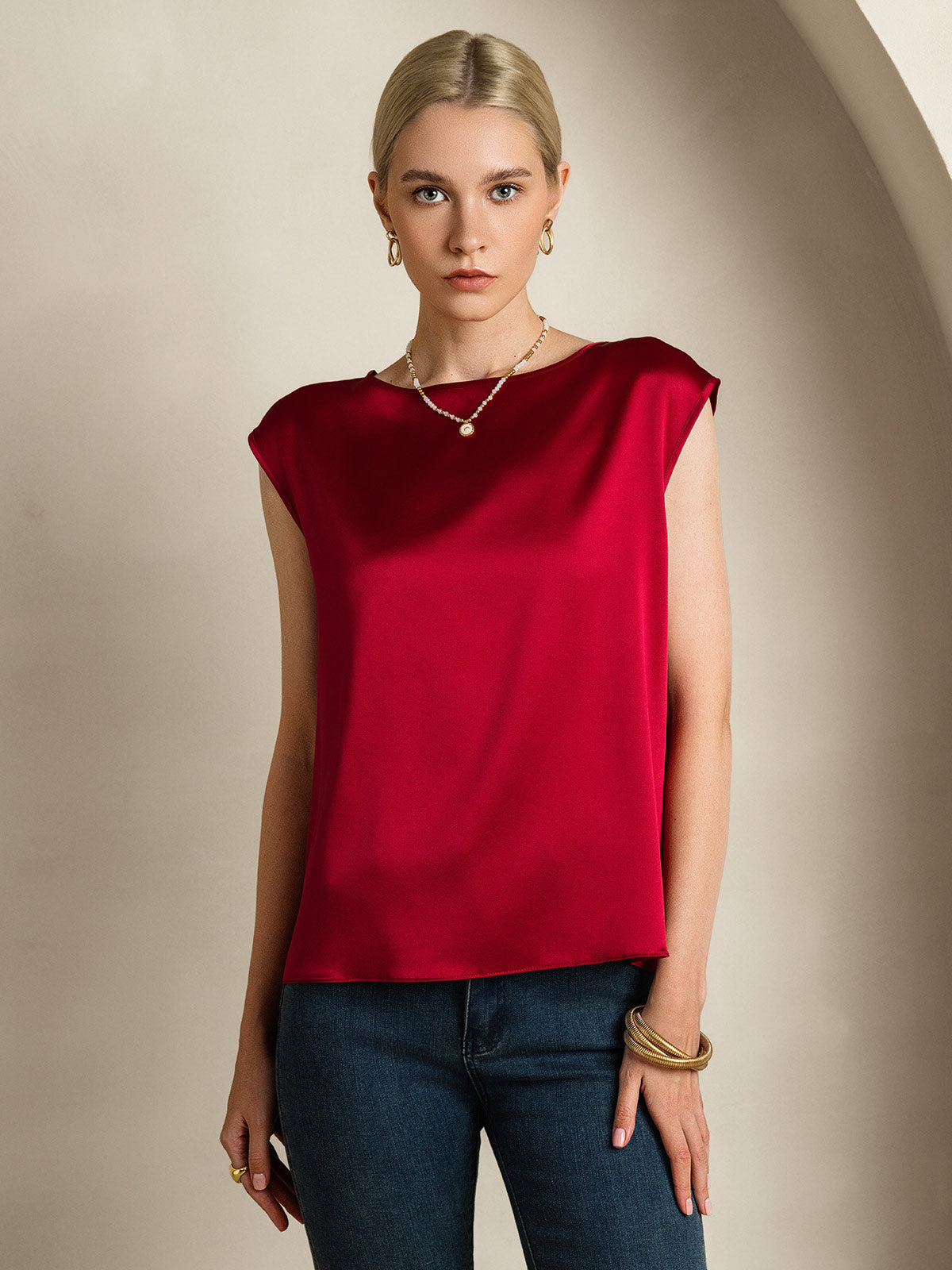 [Vin] SilkSilky-SE 19Momme Silke Womens T-Shirt 004