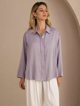 [Lila] SilkSilky-SE Long Sleeve Lapel Collar Blus 003