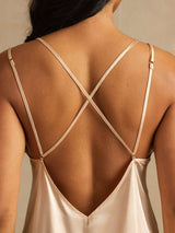 [Ljusrosa] SilkSilky-SE Spaghetti Strap V Neck Nattlinne 005