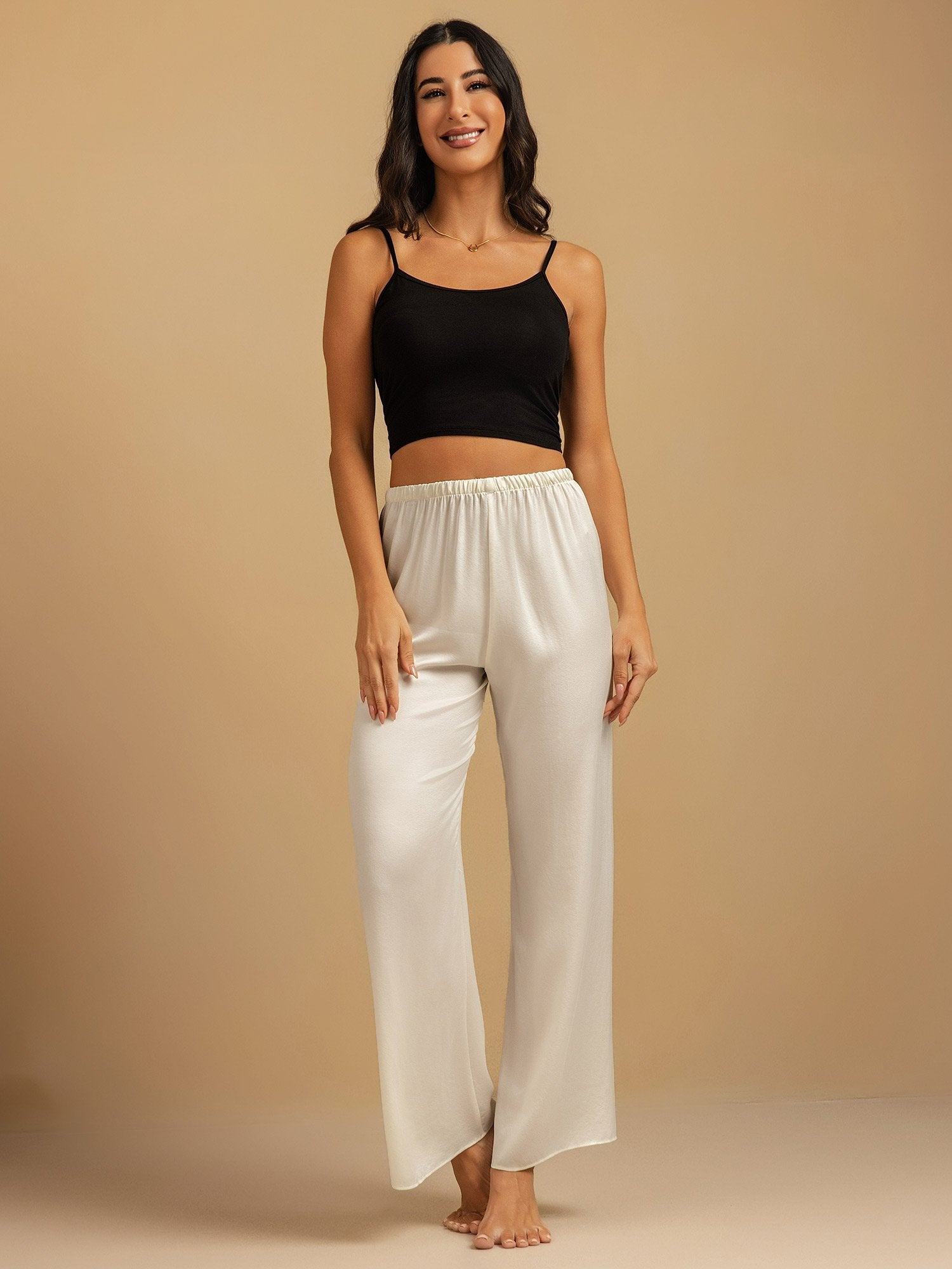 [Vit] SilkSilky-SE 19Momme Silke Womens Sleep Bottoms 006,