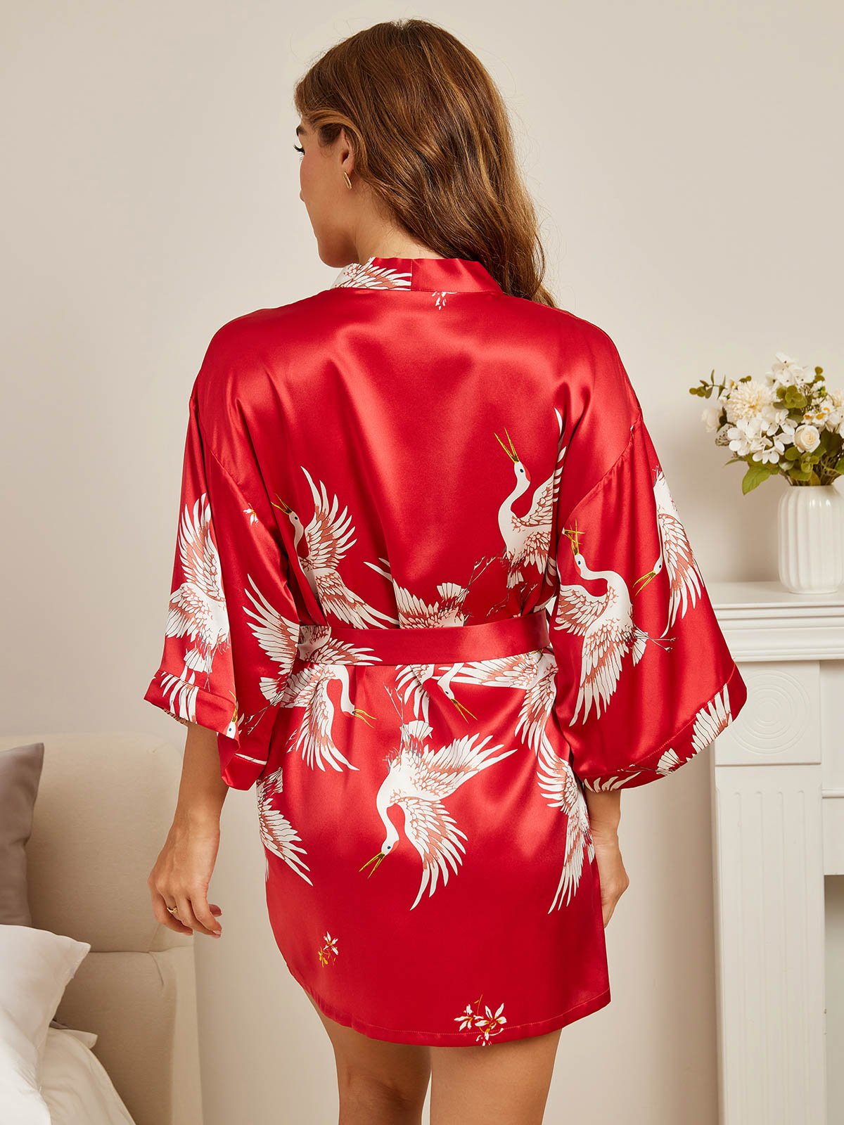 [Mörkröd] SilkSilky-SE Rent Silke Womens Robe 002
