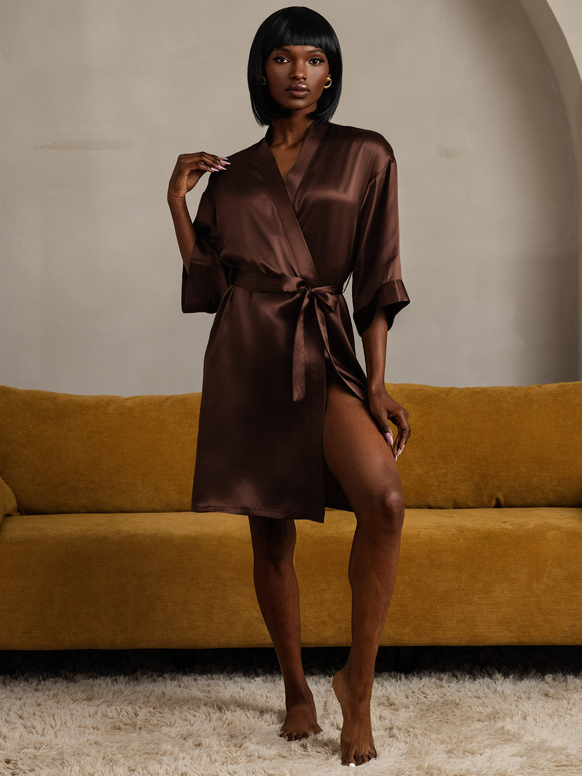 [Kaffe] SilkSilky-SE Rent Silke Womens Robe 009
