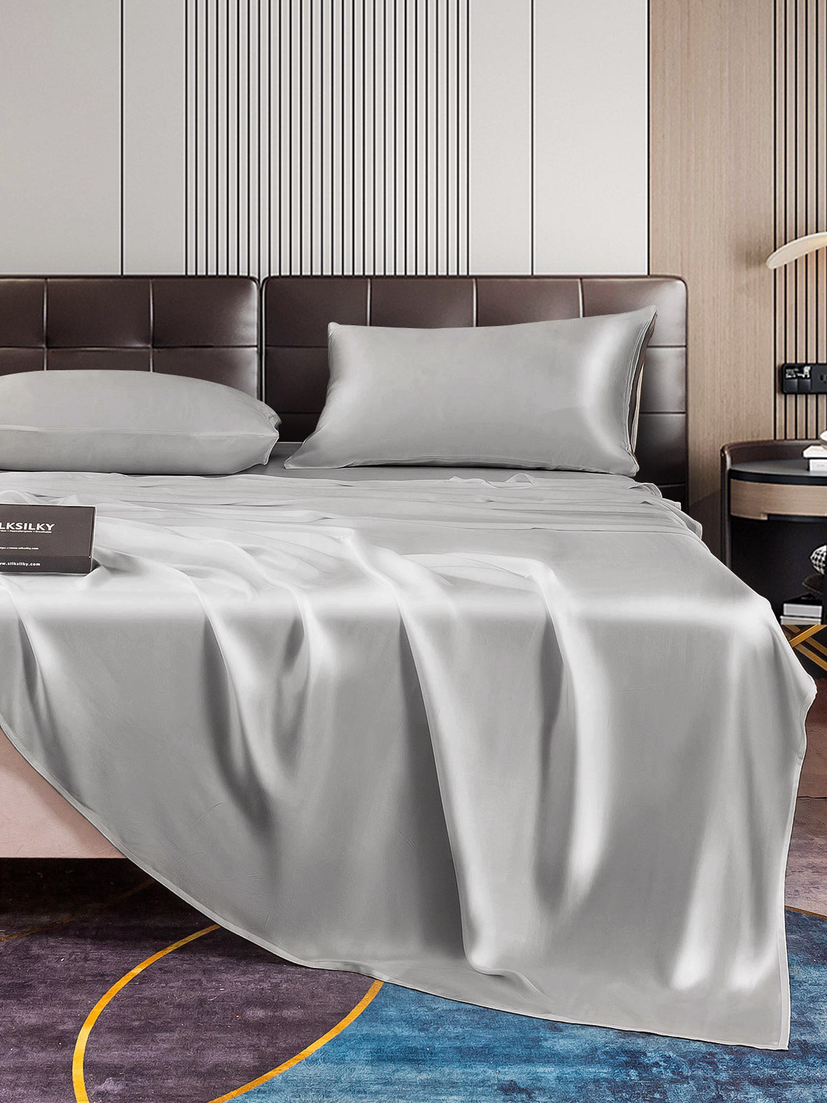 [Silver] SilkSilky-SE 22Momme Rent Silke Bedding Set 006
